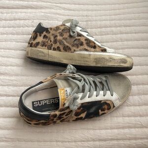 Golden Goose Superstar Sneaker | Snow Leopard & Black | Size 35